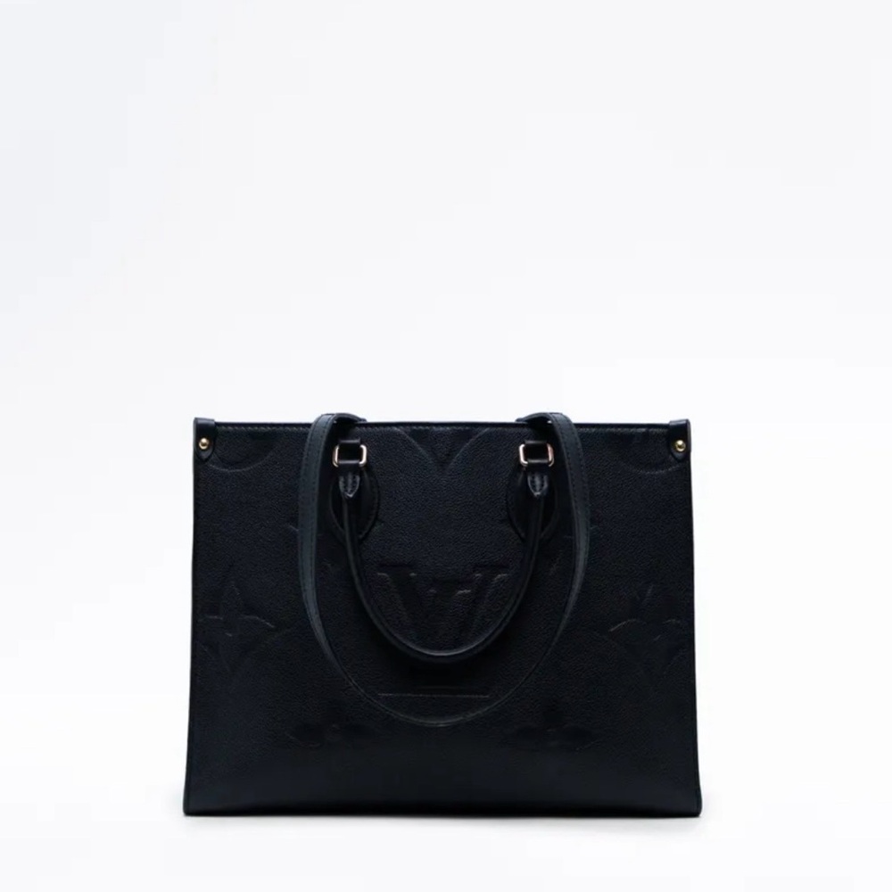 LOUIS VUITTON MONOGRAM EMPREINTE ONTHEGO MM BLACK TOTE BAG - Picture 2 of 11